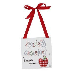 Tracey Russell P/wrap Wall Plaque 12x12cm-Teachers Assistant