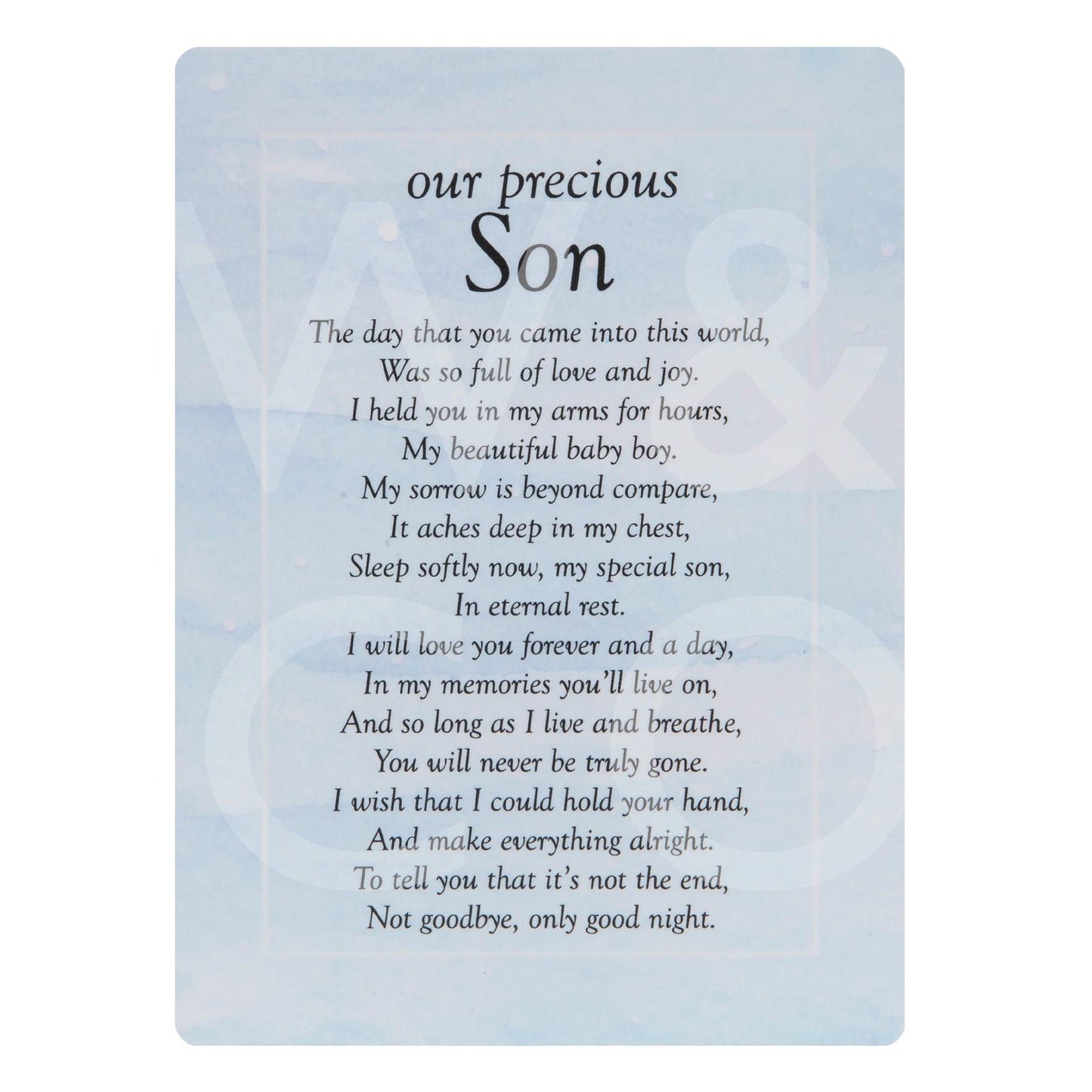 Graveside Memorial Cards - Our Precious Son