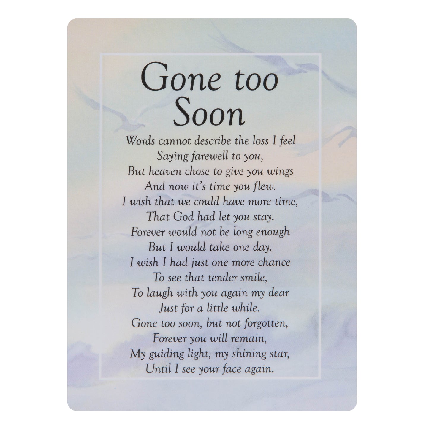 Graveside Memorial Cards - Gone Too Soon