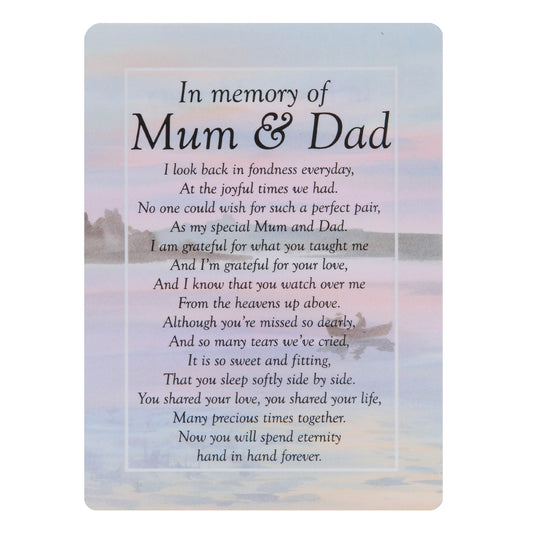 Graveside Memorial Cards - Mum & Dad