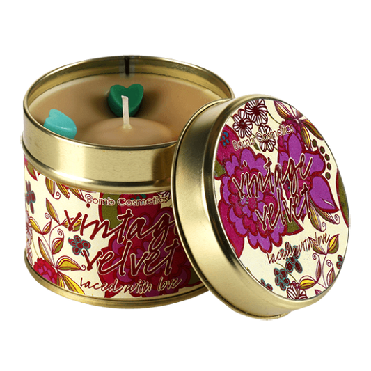 Vintage Velvet Tin Candle