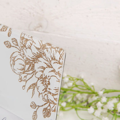 6" X 4" - AMORE BY JULIANA® GOLD FLORAL FRAME - 60 YEARS