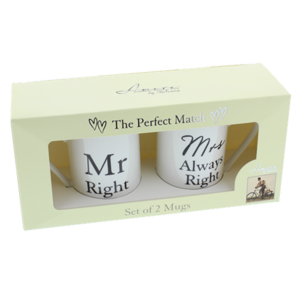 AMORE BY JULIANA® MUG SET - MR RIGHT & MRS ALWAYS RIGHT