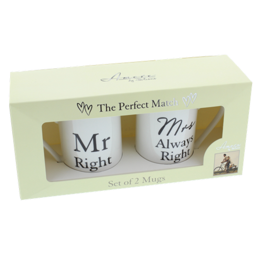 AMORE BY JULIANA® MUG SET - MR RIGHT & MRS ALWAYS RIGHT