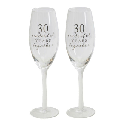 Amore Champagne Flutes Set of 2 - 30th Anniversary