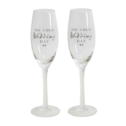 Amore Champagne Flute Set - On Your Wedding Day