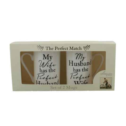 AMORE BY JULIANA® MUG GIFT SET - PERFECT HUSBAND & WIFE