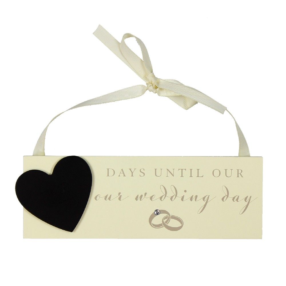 AMORE BY JULIANA® COUNTDOWN TO WEDDING PLAQUE WITH CHALK